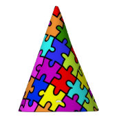 Buntes Puzzlemuster des Regenbogens Partyhütchen (Rechts)