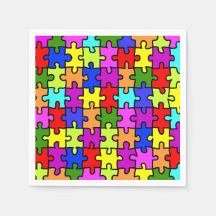 Buntes Puzzlemuster des Regenbogens Serviette