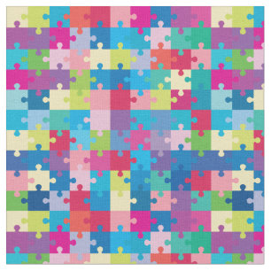 Buntes Puzzlespiel-Muster-Autismus-Bewusstsein Stoff