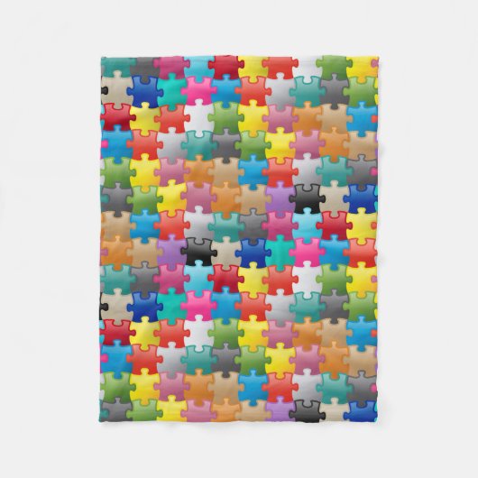 Buntes Puzzlespielmuster Fleecedecke (Vorderseite)