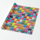 Buntes Puzzlespielmuster Geschenkpapier (Ungerollt)