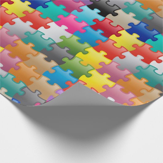 Buntes Puzzlespielmuster Geschenkpapier (Ecke)