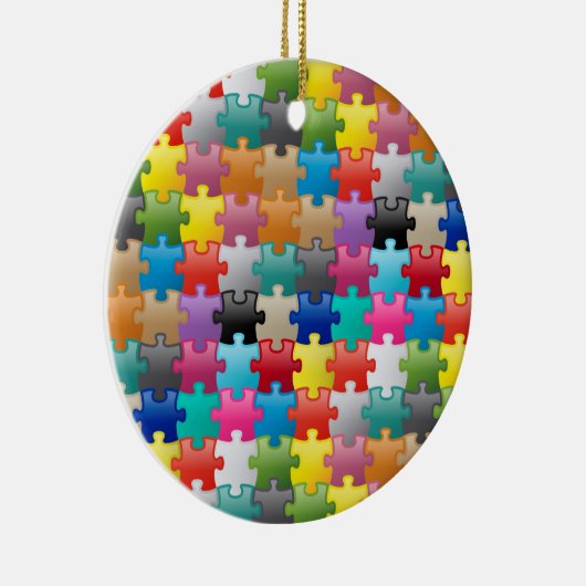 Buntes Puzzlespielmuster Keramik Ornament (Rechts)