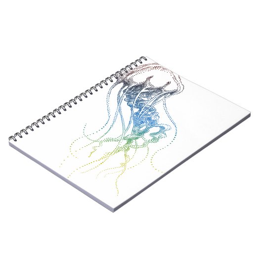 buntes Quallenzeichnen Notizblock (Linke Seite)