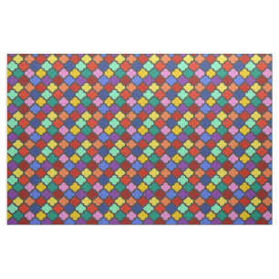 Buntes Quatrefoil Gitter-Gitter hübsch Stoff
