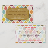 Buntes Quatrefoil Haar u. Schönheits-Kupon-Rabatt Rabattkarte (Vorne/Hinten)