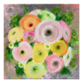 Buntes Ranunculus Bouquet Poster (Vorderseite)