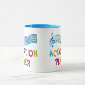 Buntes Regenbogen-Akkordeon-Spieler-Geschenk Tasse (Zentrum)