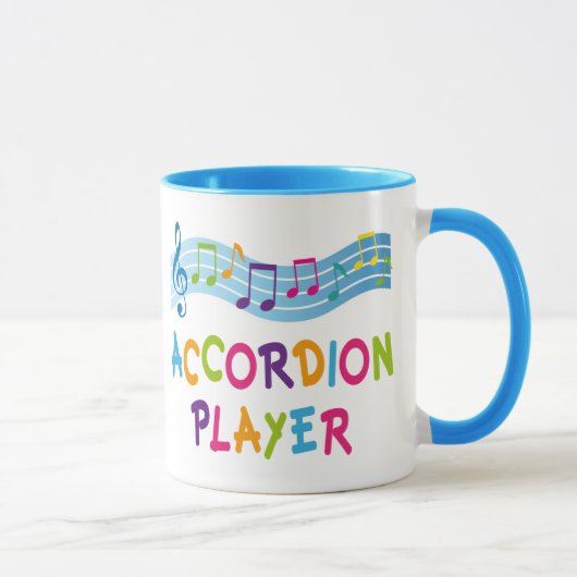 Buntes Regenbogen-Akkordeon-Spieler-Geschenk Tasse (Rechts)