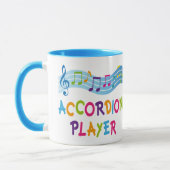 Buntes Regenbogen-Akkordeon-Spieler-Geschenk Tasse (Links)