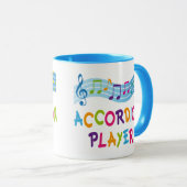 Buntes Regenbogen-Akkordeon-Spieler-Geschenk Tasse (VorderseiteRechts)