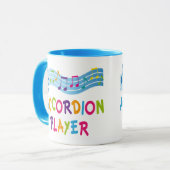 Buntes Regenbogen-Akkordeon-Spieler-Geschenk Tasse (Vorderseite Links)