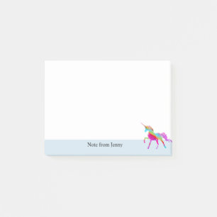 Buntes Regenbogen-Einhorn-kundenspezifischer Post-it Klebezettel