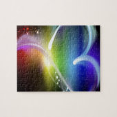 Buntes Regenbogen-Herz Puzzle (Horizontal)