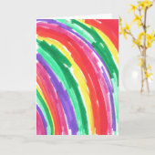 Buntes Regenbogen-Kinderkunstwerk Karte (Gelbe Blume)