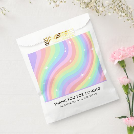 Buntes Regenbogen Mädchen 6. Geburtstag Geschenktütchen (Versiegelt)