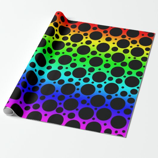 Buntes Regenbogen Punkte-Geschenkpapier Geschenkpapier (Ungerollt)
