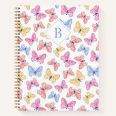Buntes Regenbogen-Schmetterlinge-Monogramm Notizblock (Vorderseite)