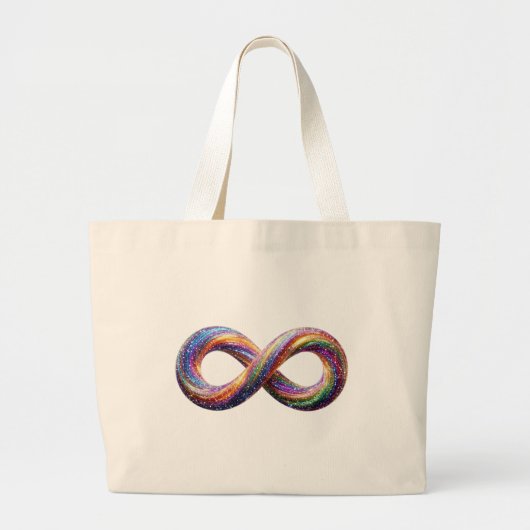 Buntes Regenbogen-Unendlichkeitssymbol Tragetasche (Vorne)