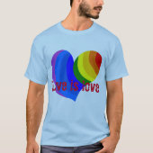 Buntes Regenbogenherz sagt, dass "Liebe ist Liebe T-Shirt (Vorderseite)