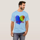 Buntes Regenbogenherz sagt, dass "Liebe ist Liebe T-Shirt (Vorne ganz)