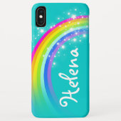 Buntes Regenbogennamensaqua der Mädchen Case-Mate iPhone Hülle (Rückseite)