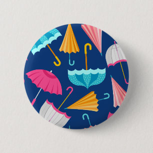 Buntes Regenschirm-Muster Button