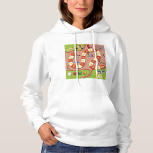 Buntes Rennstrecken-Brettspiel für Kinder Hoodie