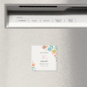 Buntes Retro-Blumen-Save-the-Date-Magnet Magnet (In Situ (Geschirrspüler))