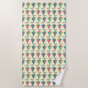 Buntes Retro Drachen-Muster Strandtuch