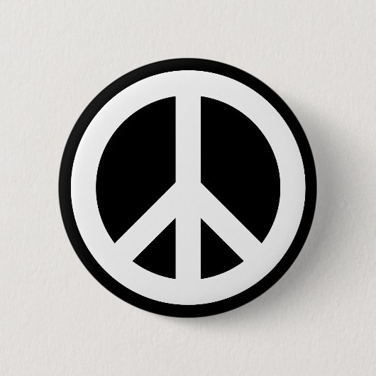 buntes Retro-Friedenszeichen-Anstecker Button (Vorderseite)