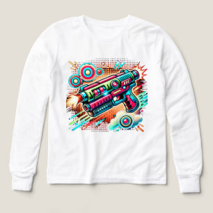Buntes Retro-Pop-Art-Strahlgewehr Futuristische