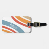 Buntes Retro-Regenbogen-Design Gepäckanhänger (Vorderseite horizontal)
