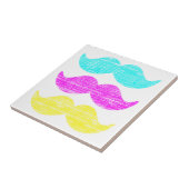 Buntes Retro-Schnurrbart-Musterdesign Fliese (Seite)