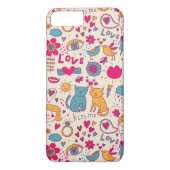 Buntes romantisches Muster Case-Mate iPhone Hülle (Rückseite)