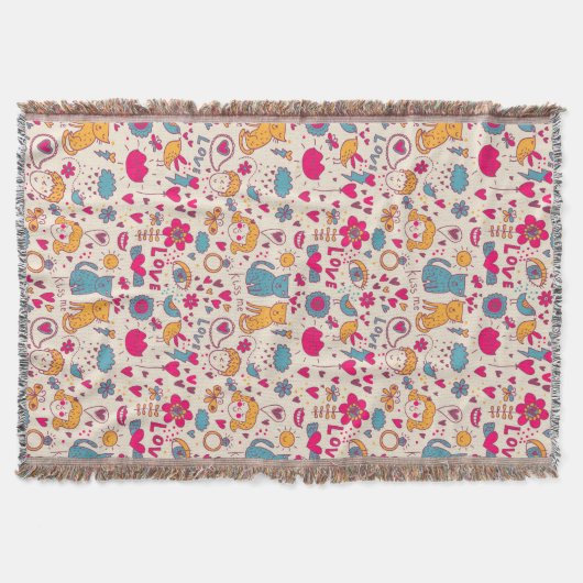 Buntes romantisches Muster Decke (Vorderseite)