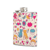 Buntes romantisches Muster Flachmann (Links)