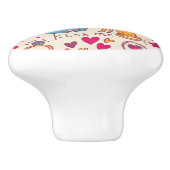 Buntes romantisches Muster Keramikknauf (Seitenansicht)