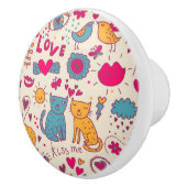 Buntes romantisches Muster Keramikknauf (Rechts)