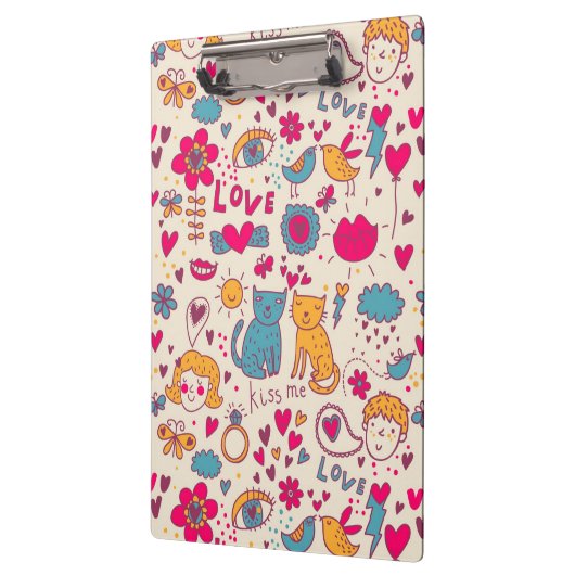 Buntes romantisches Muster Klemmbrett (Links)