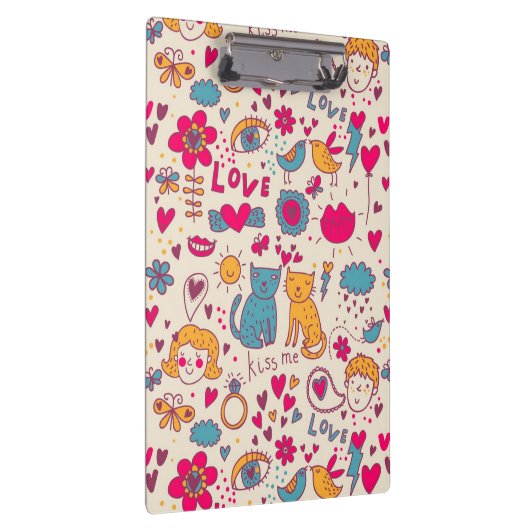 Buntes romantisches Muster Klemmbrett (Rechts)