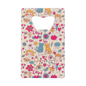 Buntes romantisches Muster Kreditkartenflaschenöffner (Rückseite)