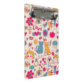 Buntes romantisches Muster Mini Klemmbrett (Schrägansicht)