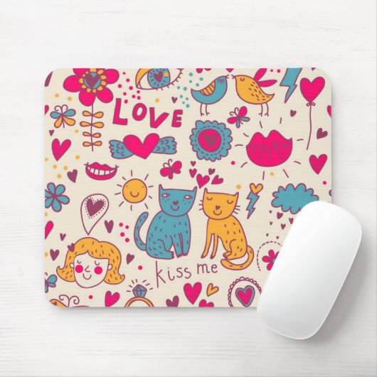 Buntes romantisches Muster Mousepad (Mit Mouse)