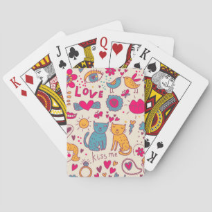 Buntes romantisches Muster Spielkarten