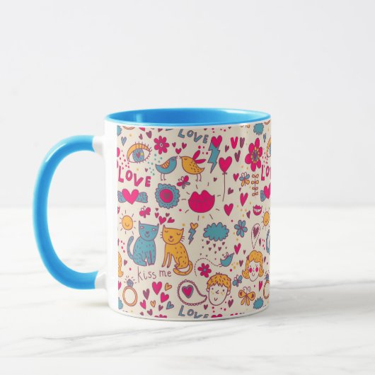 Buntes romantisches Muster Tasse (Links)