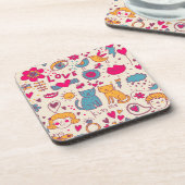 Buntes romantisches Muster Untersetzer (Linke Seite)