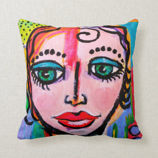 Buntes rotes BaumwollWurfs-Kissen 16x16 mit Frau Kissen