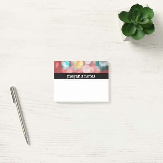 Buntes rotes Bokeh Post-it Klebezettel (Büro)