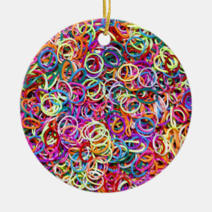 Buntes Rubberbands Keramikornament
